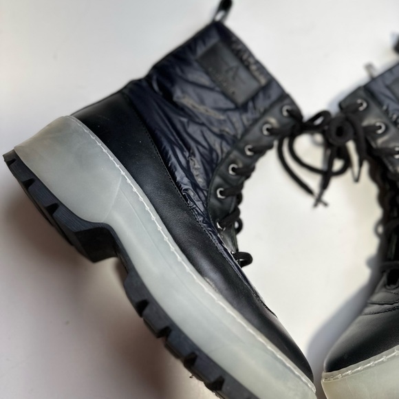 Aquatalia Aisa Recycled Nylon Leather Glossy Chunky Platform Eco Boots NWOT 9.5 - Picture 12 of 16